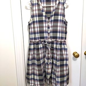 Button down plaid summer dress from GAP.